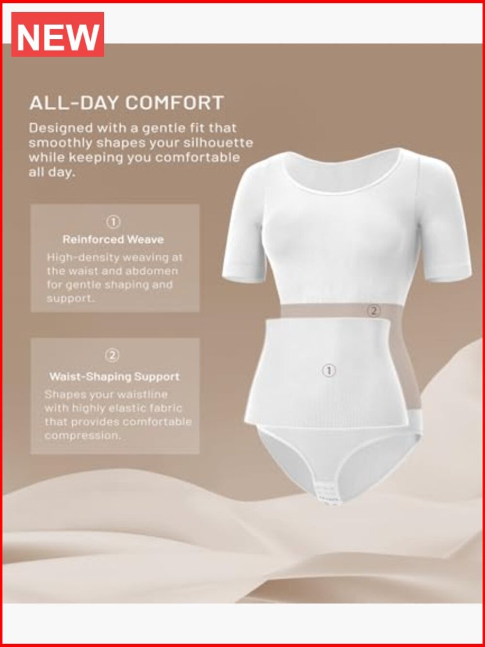 Seamless Shapewear Bodysuit Tummy Control Slimming Short Sleeve - Picture 7 of 7